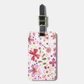 Wilde Blume Wasserfarbe Moderne Personalisiert Gepäckanhänger (Vorderseite vertikal)