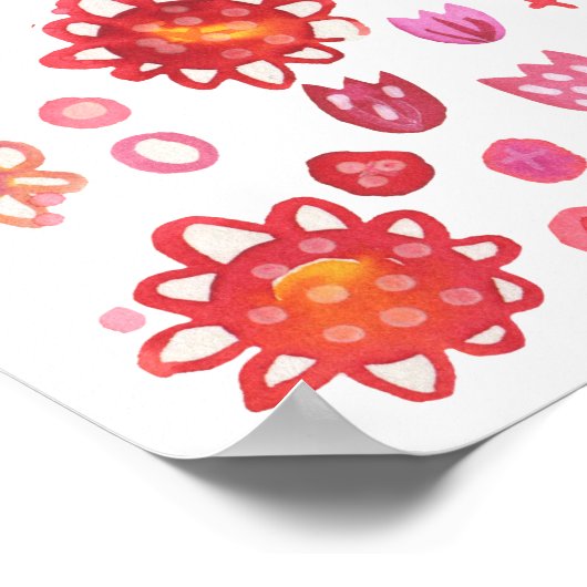 Wilde Blume Wasserfarbe Poster (Ecke)