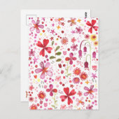 Wilde Blume Wasserfarbe Postkarte (Vorne/Hinten)