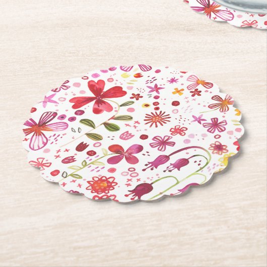 Wilde Blume Wasserfarbe Untersetzer (angewinkelt)