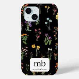 Wilde Blume Wasserfarbenes Schwarzes Botanisches F Case-Mate iPhone Hülle