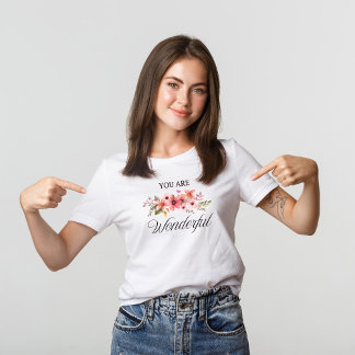 Wilde Blume Wasserfarbiger Zitat T - Shirt