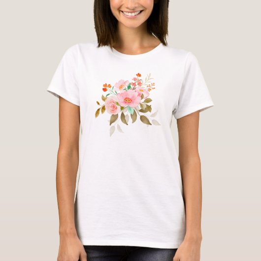 Wilde Blume Wasserfarbiger Zitat T - Shirt (Vorderseite)