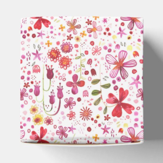 Wilde Blume Watercolor Hochzeit Geschenkschachtel (Oben)