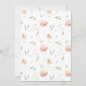 Wilde Blume Watercolor Moderne Boho Wedding Einladung (Rückseite)