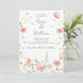 Wilde Blume Watercolor Moderne Boho Wedding Save The Date (Stehend Vorderseite)