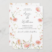Wilde Blume Watercolor Moderne Boho Wedding Save The Date (Vorne/Hinten)