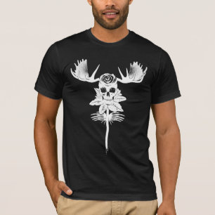 WILDE BLUME: WEISS auf Schwarz-Reihe T-Shirt