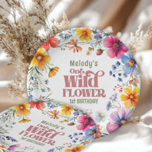 Wilde Blume Wild One 1. Geburtstag Pappteller