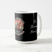 Wilde Blume & Wilde Pferde Ein Atemberaubender Tri Kaffeetasse (VorderseiteRechts)