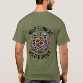 Wilde Blume Wilde Pferde T-Shirt