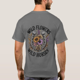 Wilde Blume Wilde Pferde T-Shirt