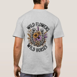 Wilde Blume Wilde Pferde T-Shirt