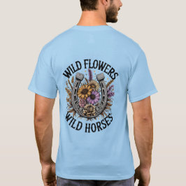 Wilde Blume Wilde Pferde T-Shirt