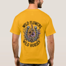 Wilde Blume Wilde Pferde T-Shirt