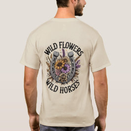 Wilde Blume Wilde Pferde T-Shirt
