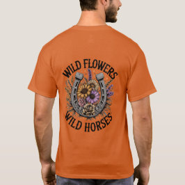 Wilde Blume Wilde Pferde T-Shirt