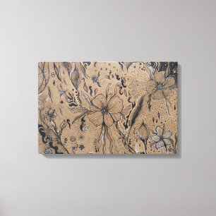 Wilde Blume zeichnend Leinwanddruck