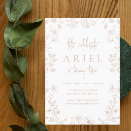 Wilde Blume zeichnend niedliche Blumenmädchen zum Einladung