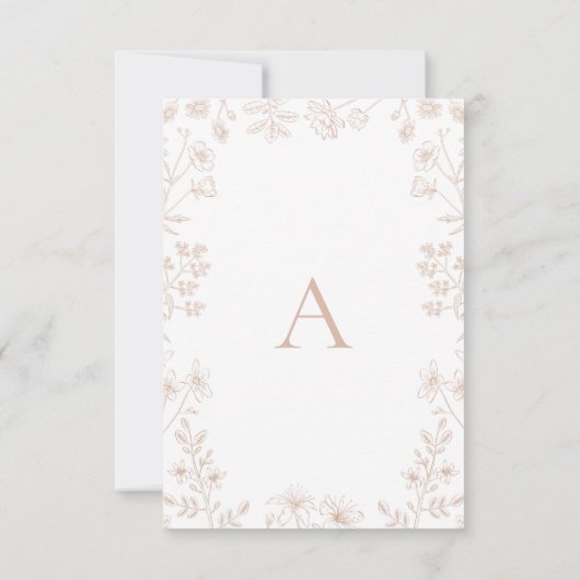 Wilde Blume zeichnend niedliche Blumenmädchen zum Einladung (Rückseite)