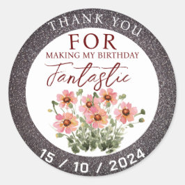 Wilde Blume zum Geburtstag Runder Aufkleber