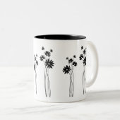 Wilde Blume Zweifarbige Tasse (VorderseiteRechts)