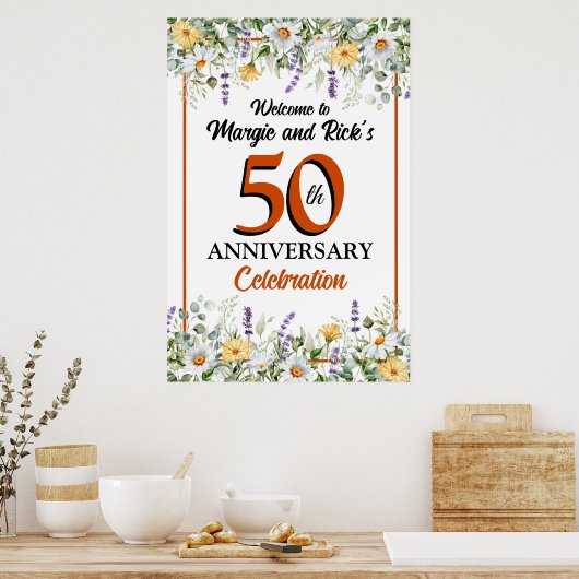 Wilde Blumen 50 Jahre alt Poster (Küche)