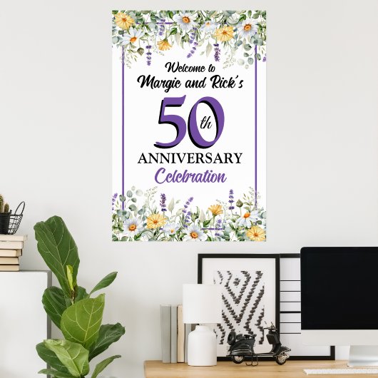 Wilde Blumen 50 Jahre alt Poster (Heimbüro)