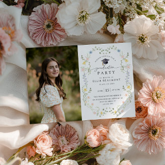Wilde-Blumen-Abschlussfeier-Einladung Einladung