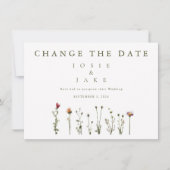 Wilde Blumen ändern das Datum Save The Date (Vorderseite)