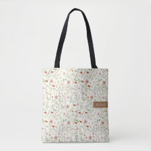 Wilde Blumen Aquarell süße stilvolle Namen Tasche