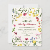 Wilde Blumen Baby Shower Einladung (Vorderseite)