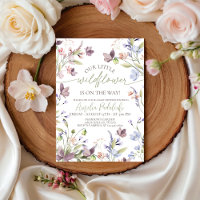 Wilde-Blumen-Baby-Shower-Einladung