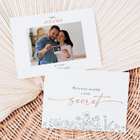Wilde-Blumen-Baby-Ultraschall-Foto-Ankündigungskar