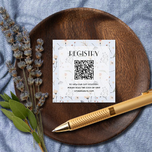 Wilde Blumen Blue Boy Baby Shower Geschenkliste QR Begleitkarte