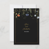 Wilde Blumen Boho Botanische Empfangseinlage Einladung (Rückseite)