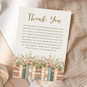 Wilde-Blumen-Buch-Thema-Baby-Shower-Dankeskarten Dankeskarte