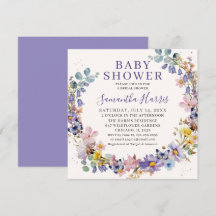Wilde Blumen Bunte Wasserfarbe Kranz Baby Shower