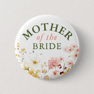 Wilde Blumen Cute Farbige Party  Button