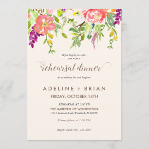 Wilde Blumen, die Proben-Abendessen-Einladung Einladung