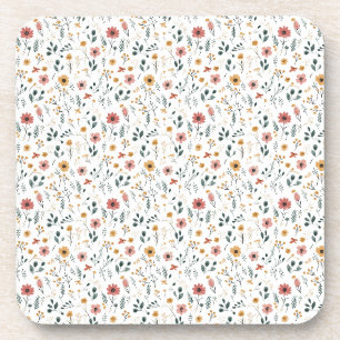 Wilde-Blumen-Doodle Getränkeuntersetzer