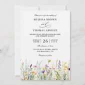Wilde Blumen Elegante moderne Budget-QR-Code-Hochz Einladung (Vorderseite)