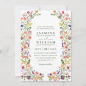 Wilde Blumen Elegante Moderne Rustikale QR-Code-Ho Einladung (Vorderseite)