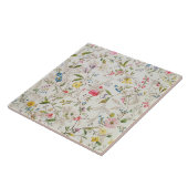 Wilde Blumen entwerfen für silk Material, c.1790 Fliese (Seite)