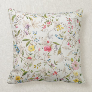 Wilde Blumen entwerfen für silk Material, c.1790 Kissen