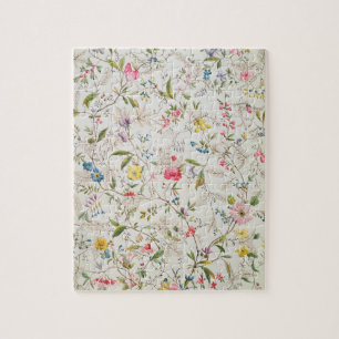 Wilde Blumen entwerfen für silk Material, c.1790 Puzzle
