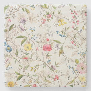 Wilde Blumen entwerfen für silk Material, c.1790 Steinuntersetzer