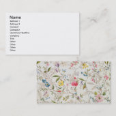 Wilde Blumen entwerfen für silk Material, c.1790 Visitenkarte (Vorne/Hinten)