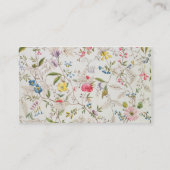 Wilde Blumen entwerfen für silk Material, c.1790 Visitenkarte (Rückseite)