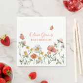 Wilde-Blumen-erstes-Geburtstagsfeier Serviette (Beispiel)